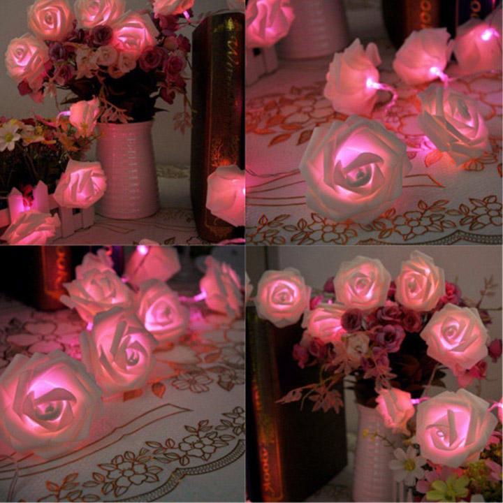 20 bianco caldo led a batteria rosa, fiore salotto camera da letto ...