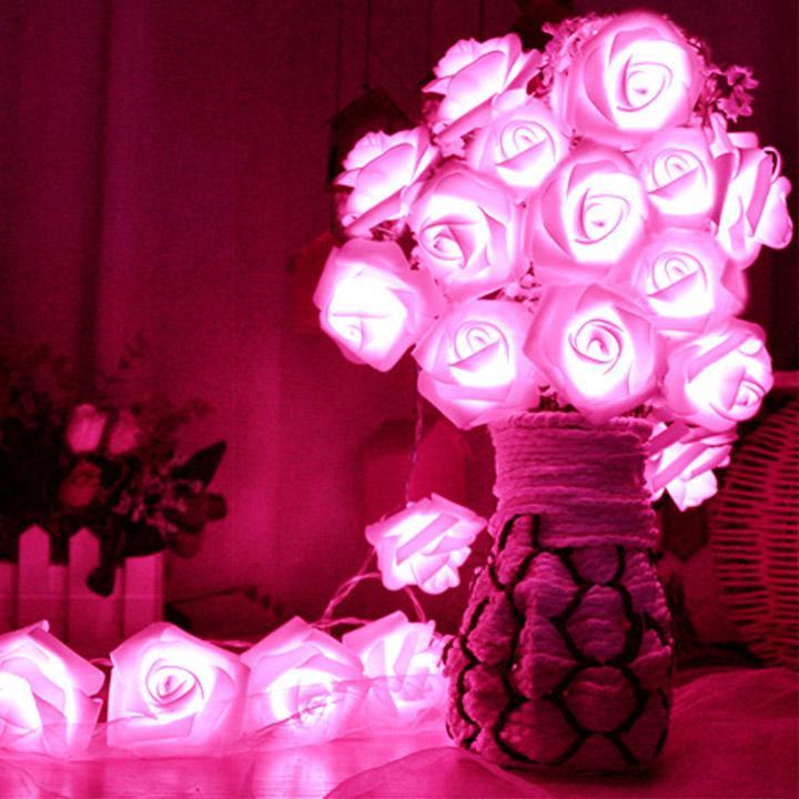20 bianco caldo led a batteria rosa, fiore salotto camera da letto ...