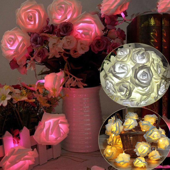 20 bianco caldo led a batteria rosa, fiore salotto camera da letto ...
