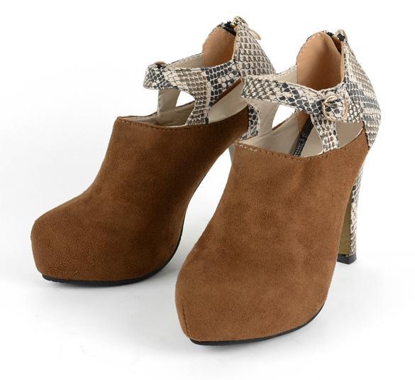suede snakeskin booties