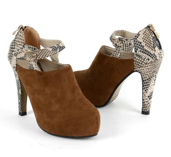 suede snakeskin booties