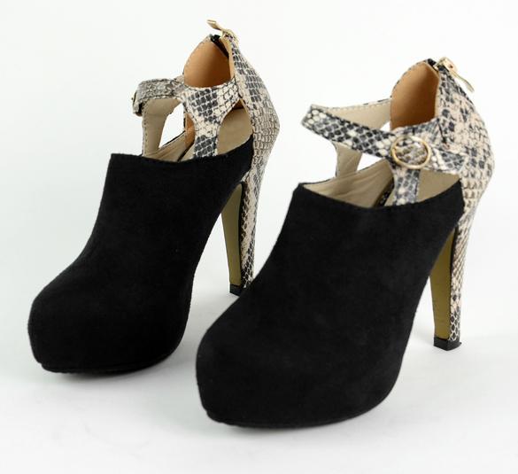 suede snakeskin booties
