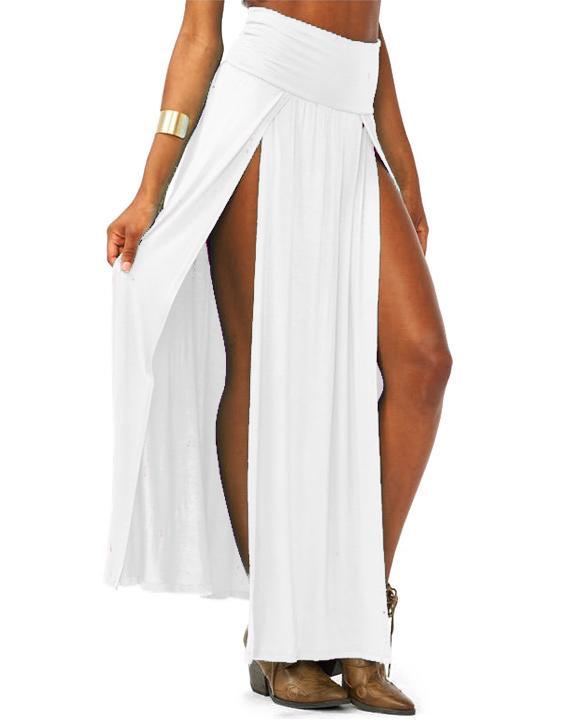 New Popular Trends High Waisted Double Slits Sexy Women Maxi Skirt Esy1 4 Colors Ebay 7334