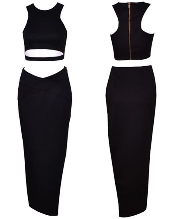 bandage skirt and crop top
