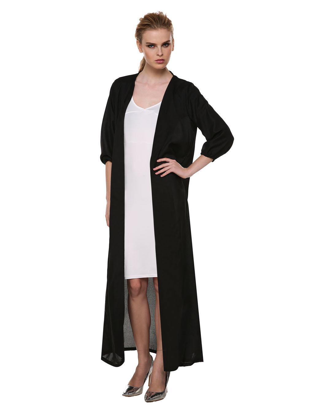 black chiffon maxi kimono