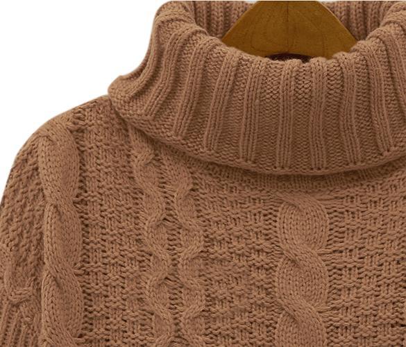 knit sweater with maxi collar