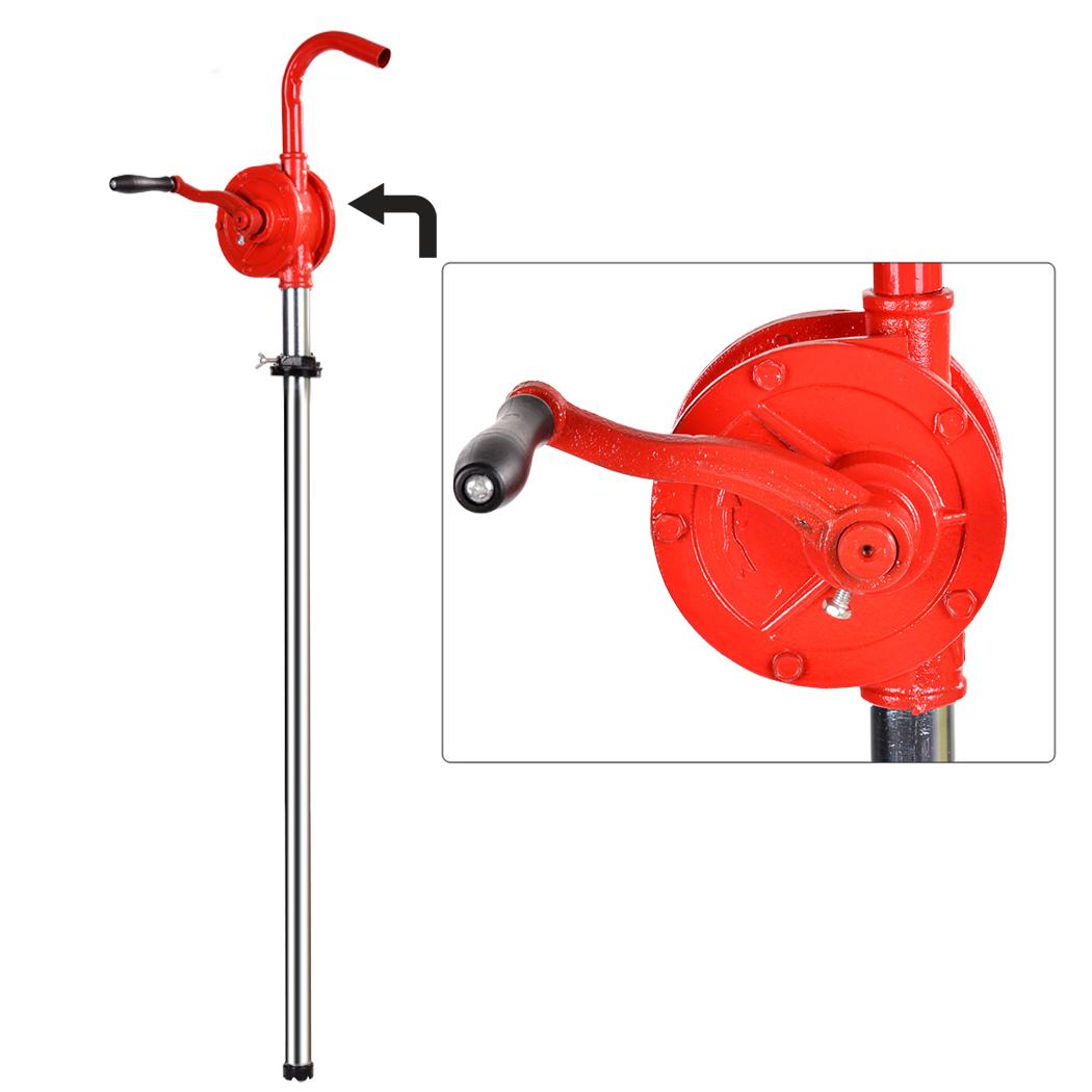 Manual Rotary Gas Oil Fuel Transfer Hand Pump Self Priming Dispenser