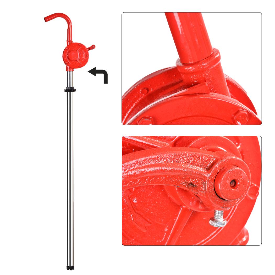 Manual Rotary Gas Oil Fuel Transfer Hand Pump Self Priming Dispenser