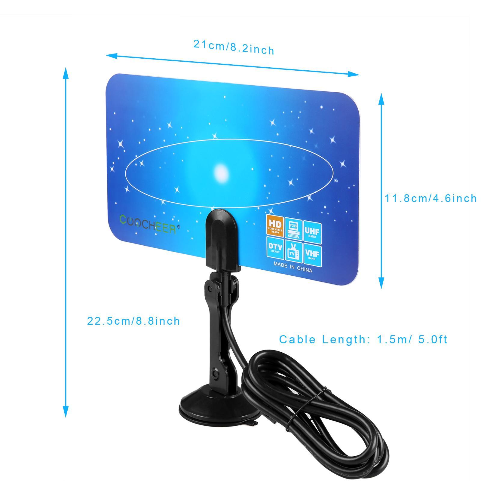 Digital Indoor TV Antenna HDTV Box Linear HD VHF UHF Stereo For