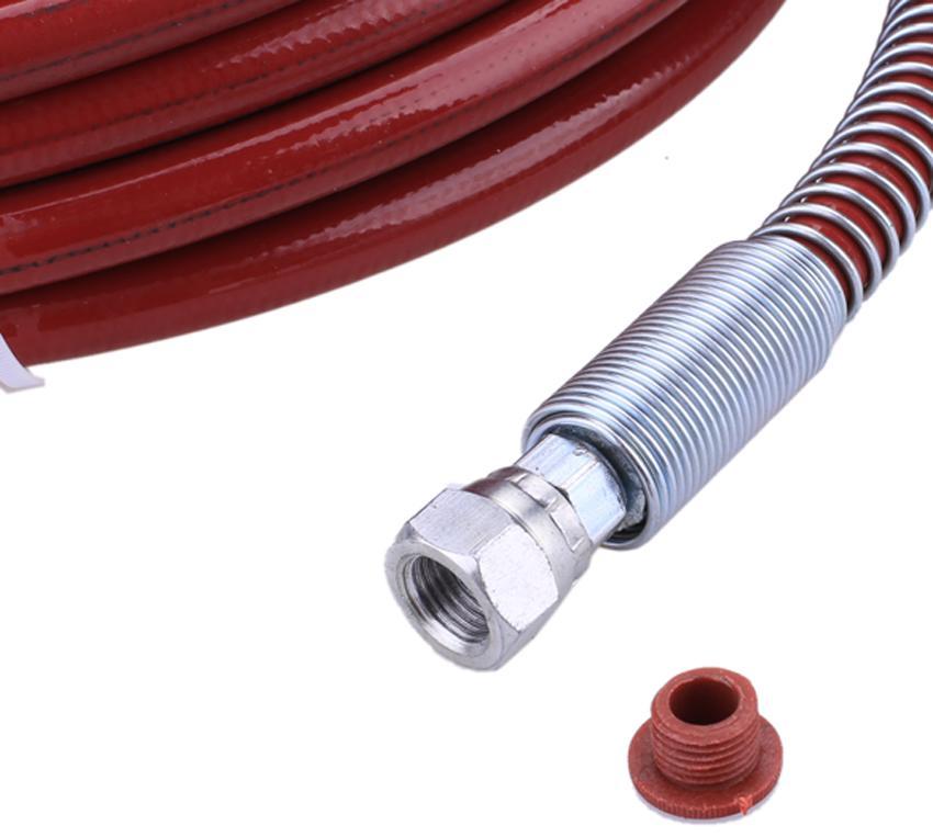 50' 1/4" 3300 PSI Red Airless Paint Spray Hose for Most Airless Paint