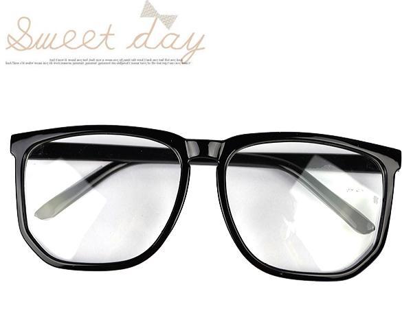 Unisex Clear Lens Retro Tortoise Shell Plain New Black Glasses Oversized Fashion Ebay