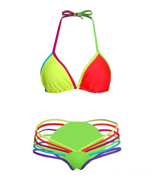 Women Sexy Bandage Bikini Set Push Up Padded Bra Swimsuit Strappy