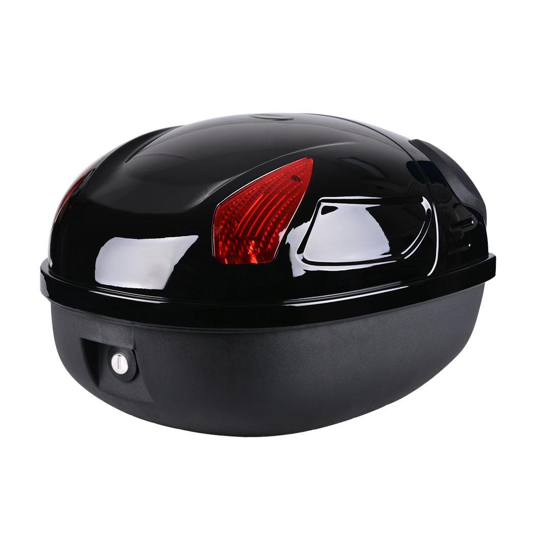 Black Hard Scooter Bike Luggage Big Rear Trunk Storage Box W/ keys