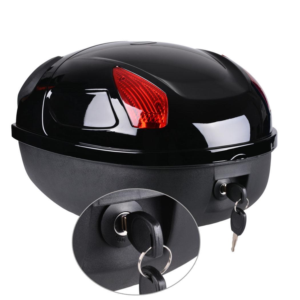 Black Hard Scooter Bike Luggage Big Rear Trunk Storage Box W/ keys
