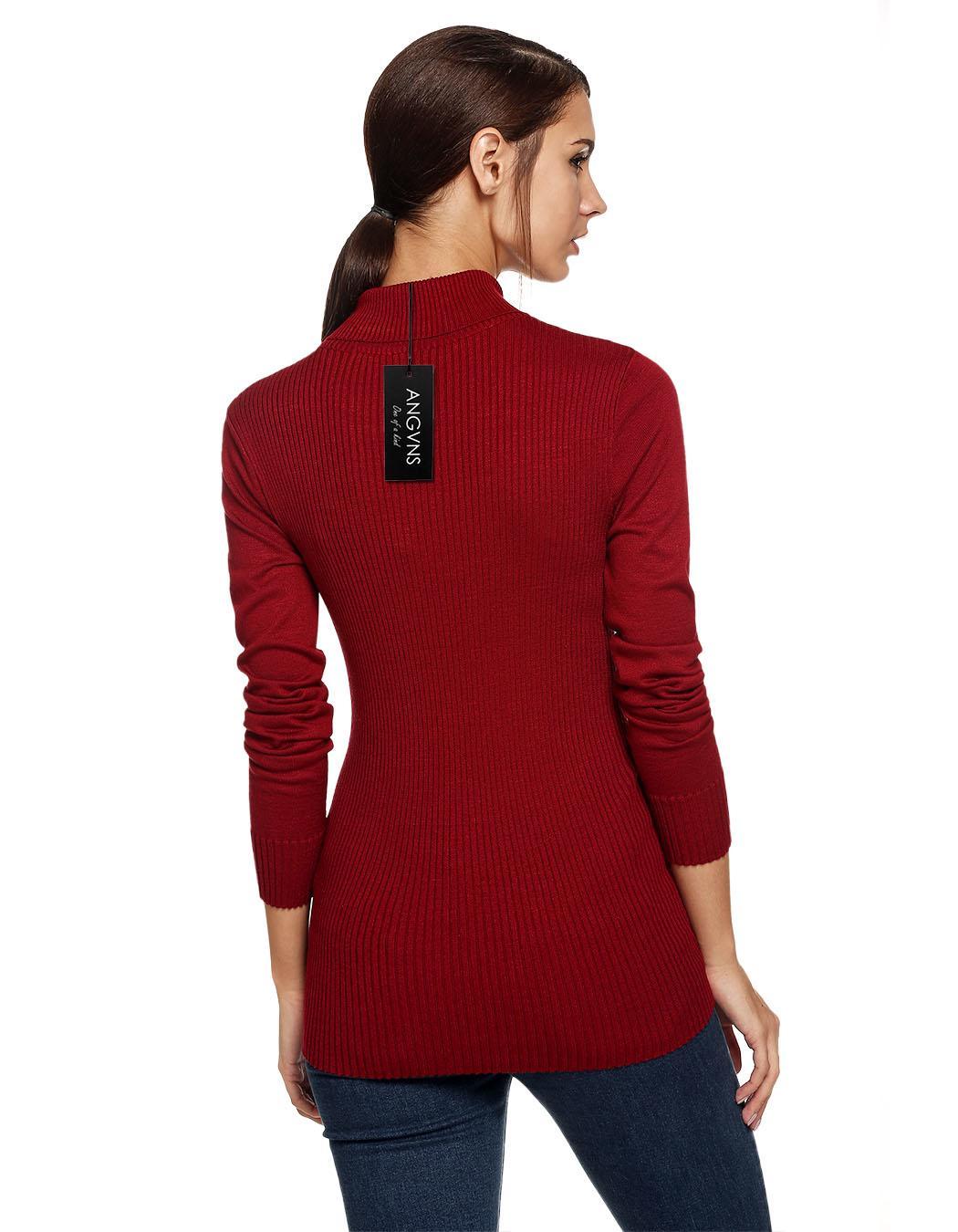 New Women slim Stand Collar Long Sleeve Button Knitting ...