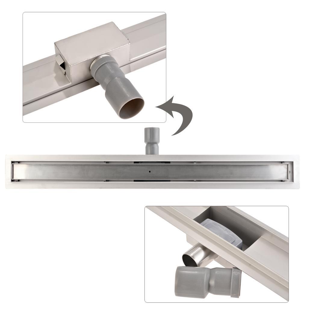 Tile Bathroom Shower Drain Grate Gutters Channel Stainless Steel 800mm ...