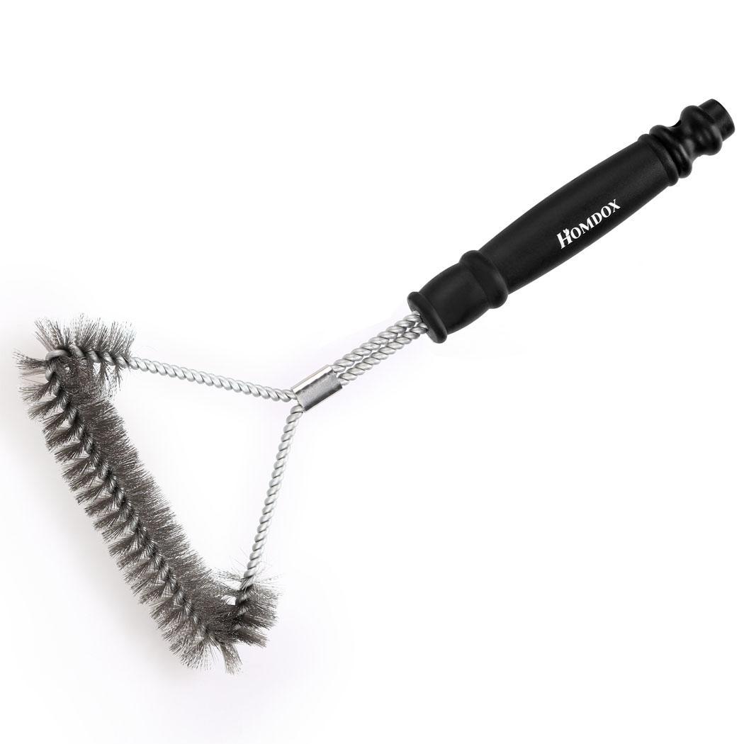 12Inch 3Sided Steel Grill Brush BBQ Barbeque Grate Grime Grease