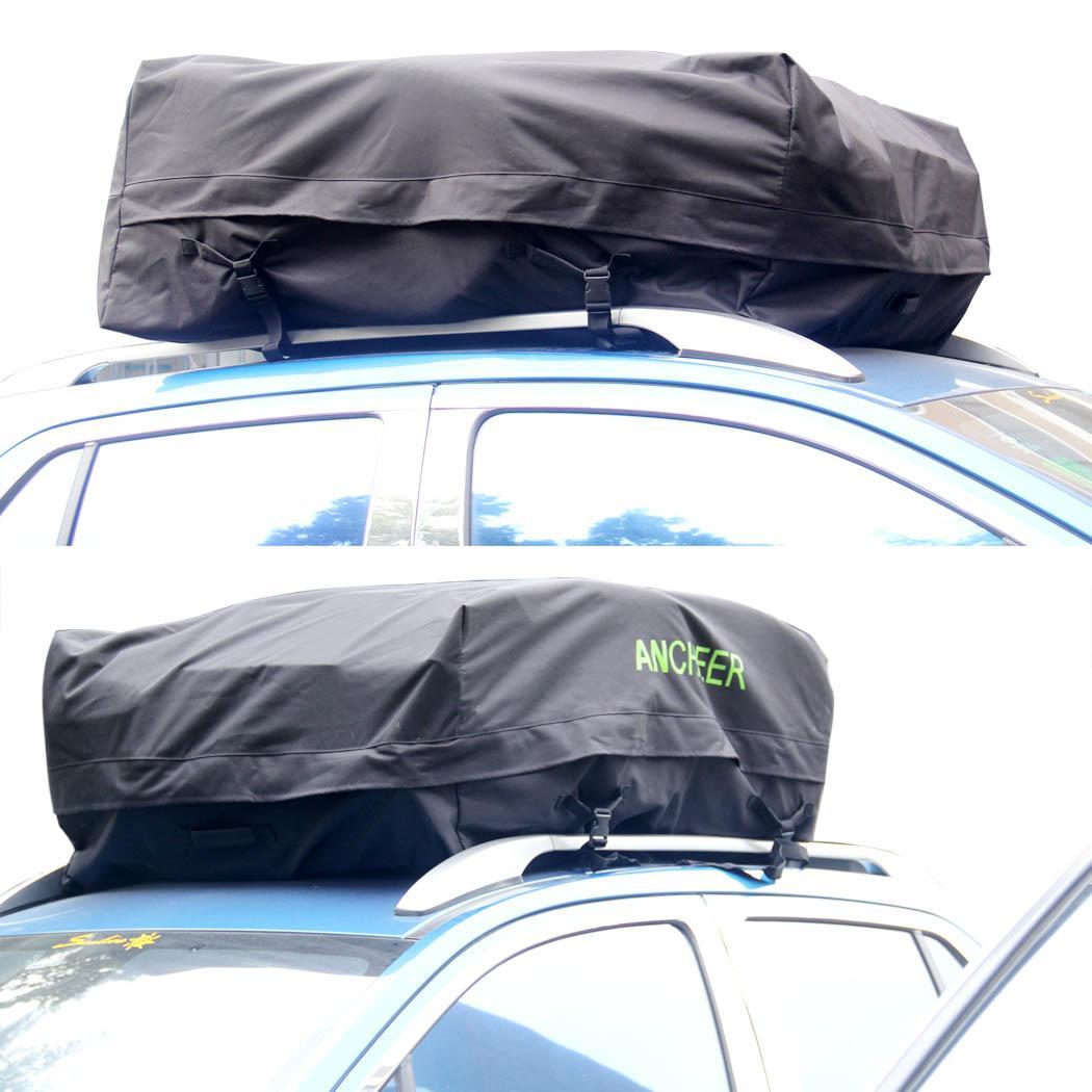 Black 50" Roof Top Cargo Bag Waterproof Carrier Storage Luggage Car SUV