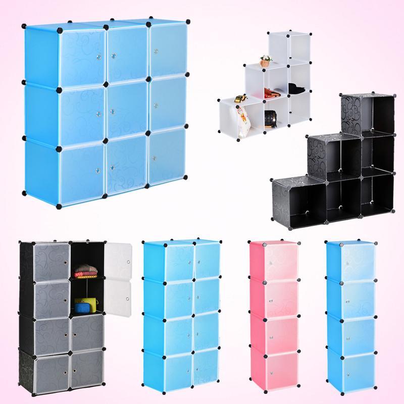 Armario Encajable Cubo Caja Organizador De Almacenamiento con puertas Armario Suspenso Escritorio ~ Armario Encajable Cubo Caja Organizador De Almacenamiento con puertas