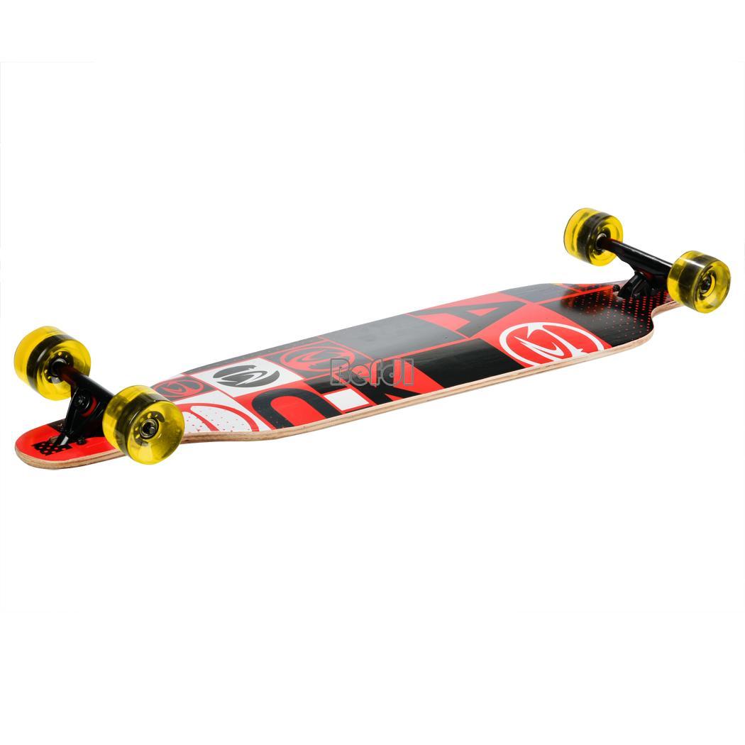 PRO WOODEN LONGBOARD FREERIDE DOWNHILL SLIDE SPEED RACE CRUISER OUTDOOR