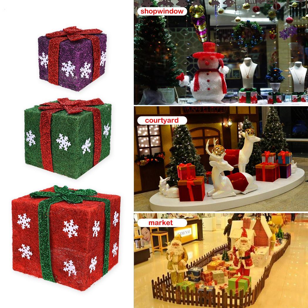 new christmas set of 3 lighted gift boxes 100 led light new christmas set of 3 lighted gift boxes 100 led light