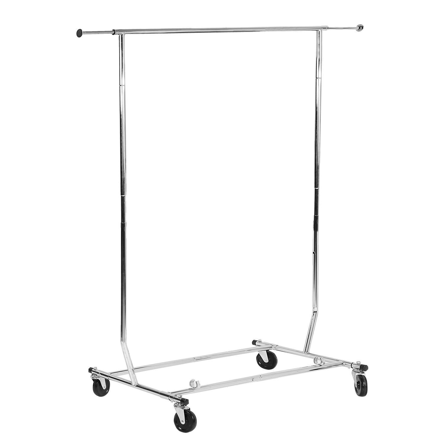 69.7" Commercial Grade Clothing Garment Rolling Rack, Shelf ,Heavy Duty