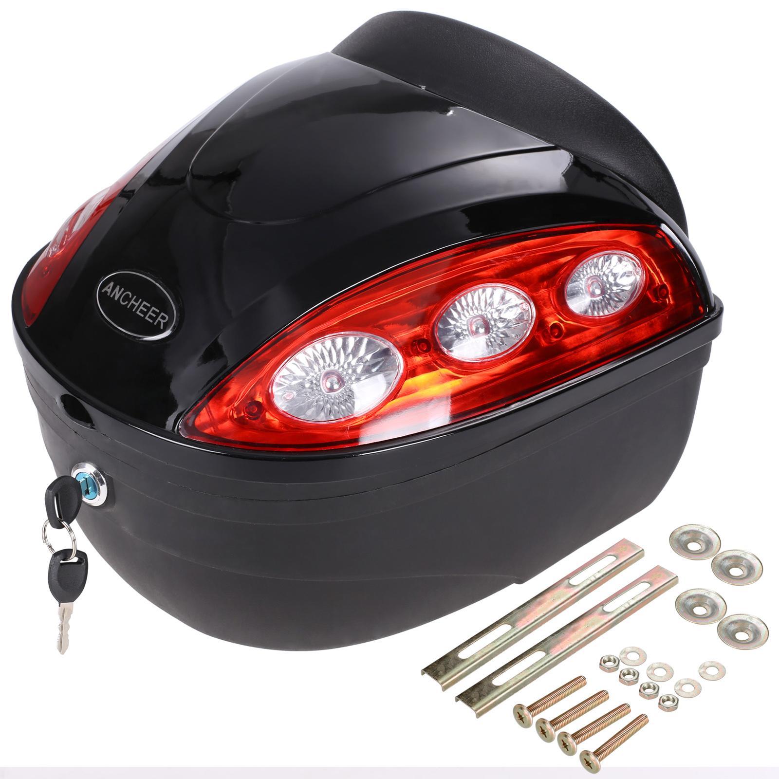 Gloss Black Scooter Hard Tail Box Trunk Lock Top Case Storage Case eBay