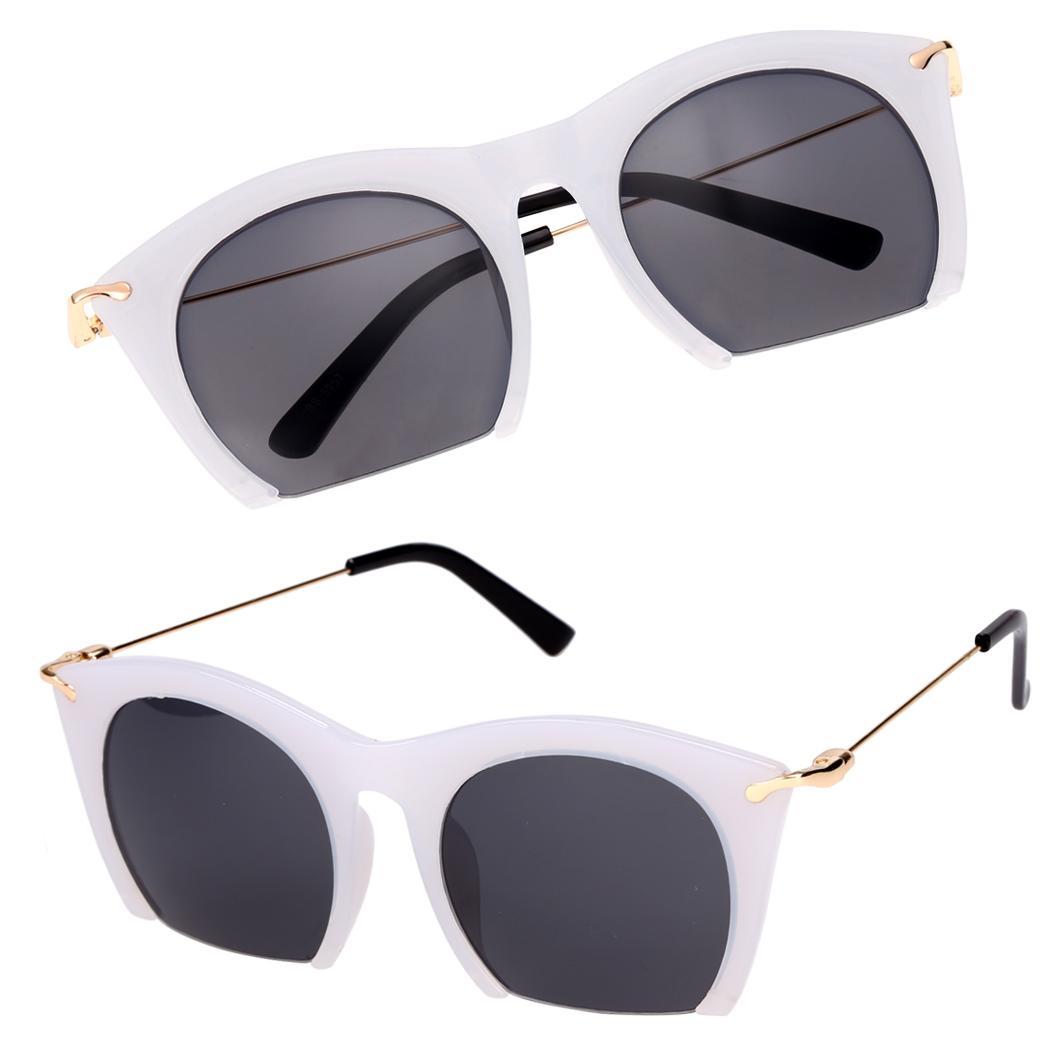 Cyber Korean Women Retro Sunglasses Large Half-frame Sun ...