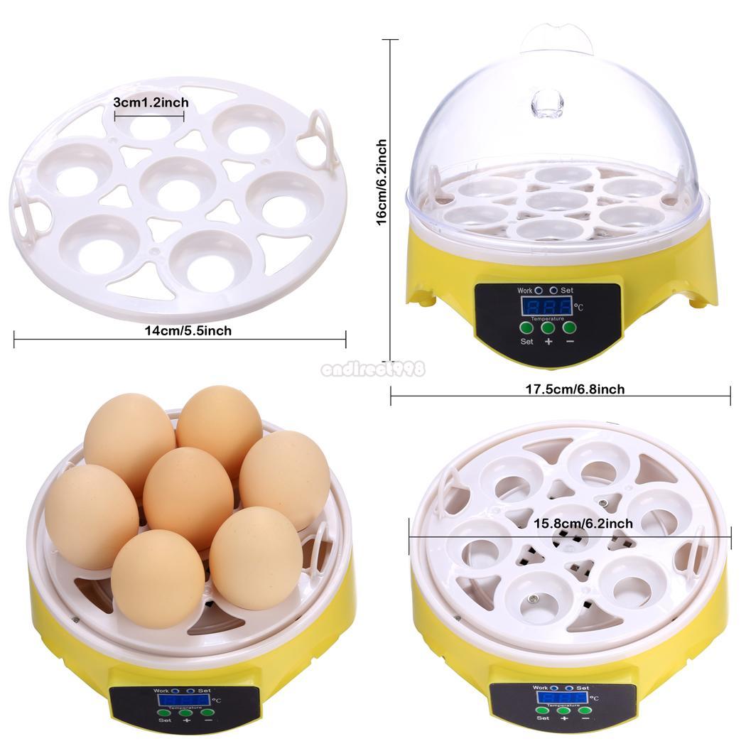 Mini Digital 7 Eggs Hatching Chicken Duck Egg Incubator Egg Hatcher 