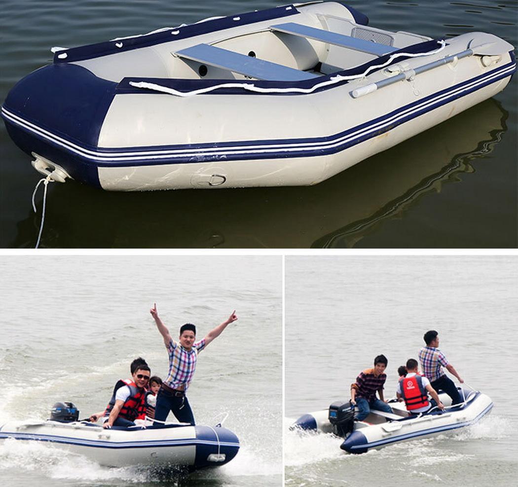 Durable PVC 10.8ft Inflatable Boat Tender Raft Dinghy Boat 3 Bow Boat