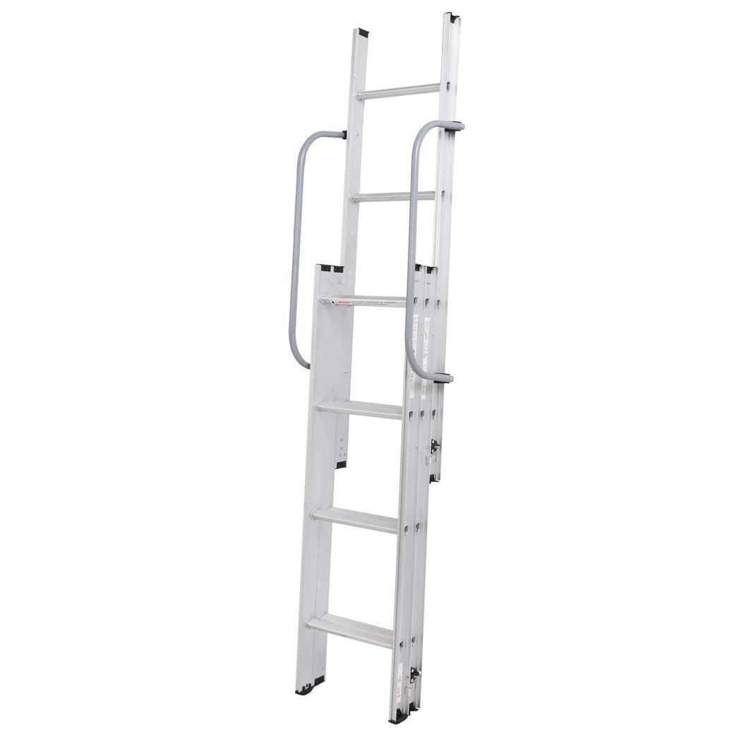 3 Section 3M Aliminum Sliding Extending Attic Loft Ladder 150kg Load + Hand Rail eBay