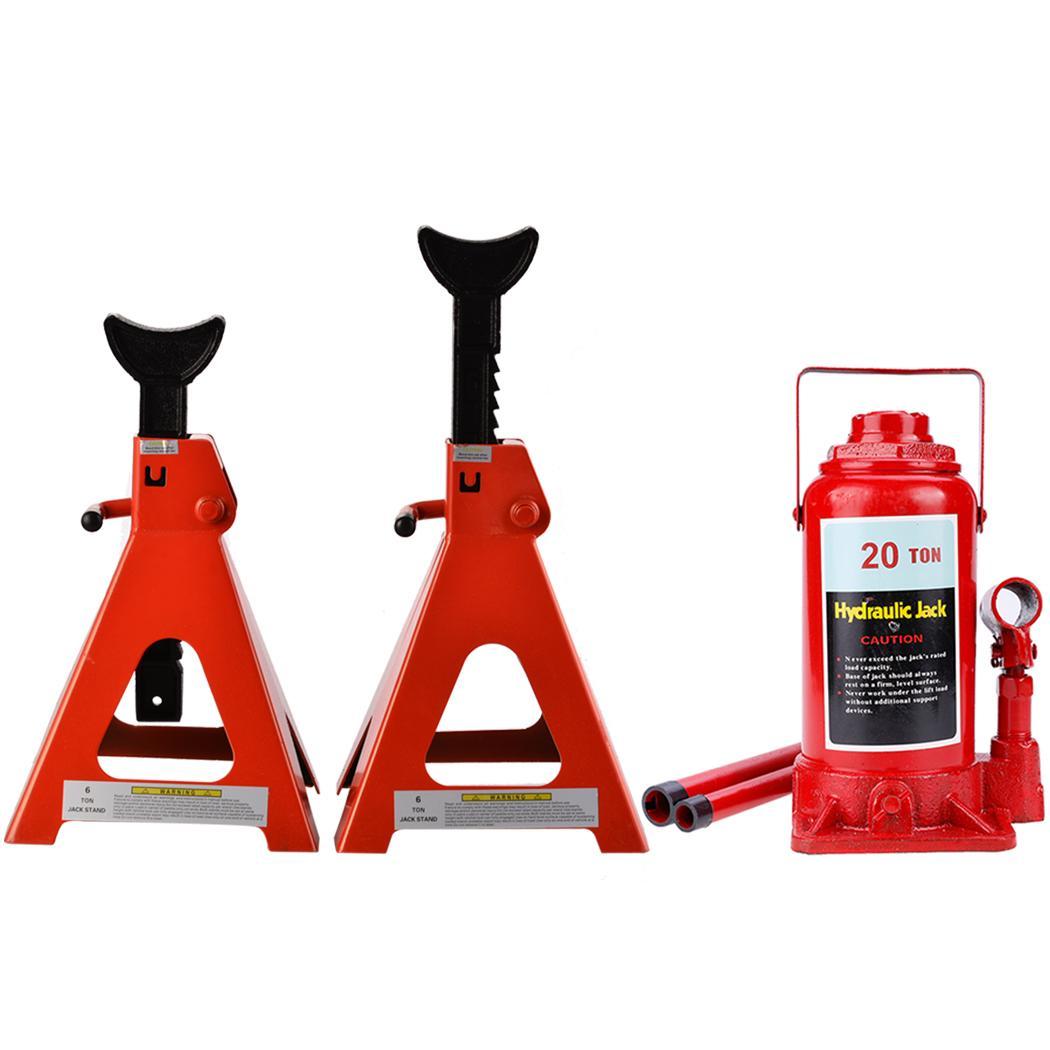 20 Ton Hydraulic Trolley Jack Car Van & 2x 6T Axle Stands garage repair