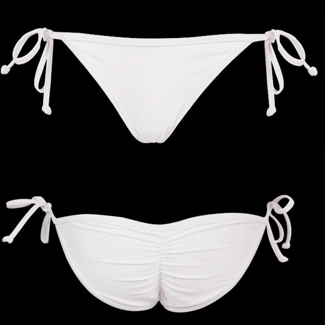 Women Tie Side Swimwear Sexy Scrunch Brazilian Ruched Semi Thong Bikini Bottom Ebay 