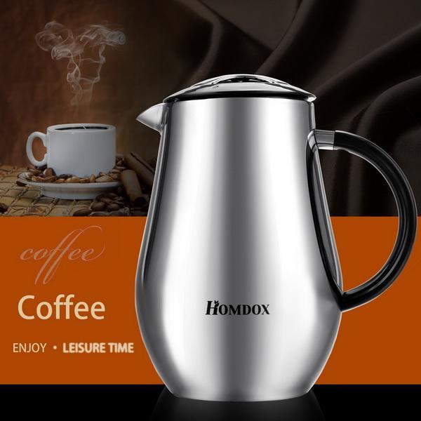 Double Wall Stainless Steel Press Pot Manual Coffee Tea Maker Cup Lazada Malaysia
