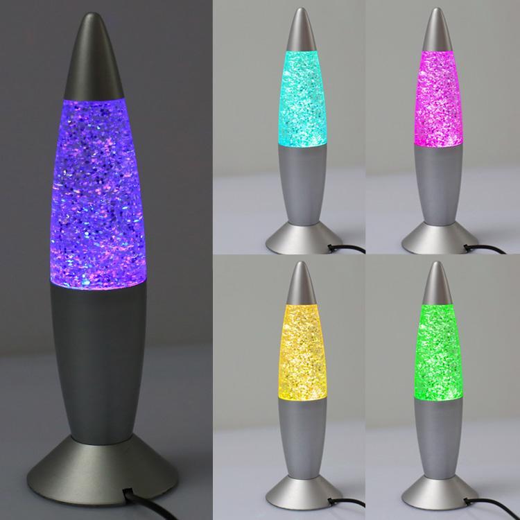 Multi Color Changing LED Glitter USB Rocket Lava Lamp Party Decoration Light 7" eBay