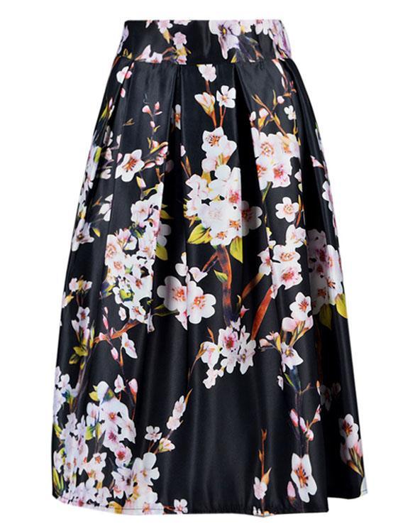 cyber wanita elegan motif bunga rok midi hitam lazada cyber wanita elegan motif bunga rok midi hitam lazada