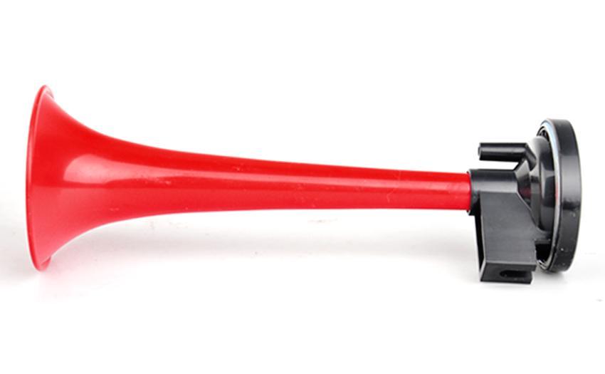 Red Dual 12 Volt AIR HORNS auto Semi Car Truck Horn Siren Very Loud