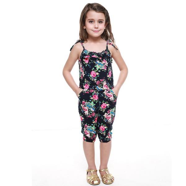 Lovely New 2-8Y Toddler Short Playsuit Floral Soft 1-piece Summer ...