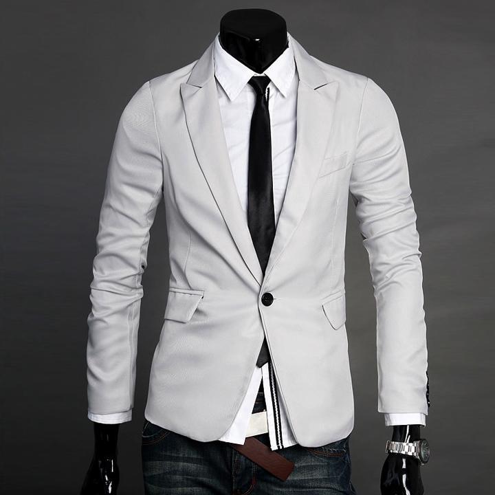 New Cool Slim Fit Stylish Men's V Neck One Button Blazer Suit EN24H ...