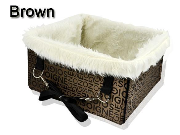 New Pet Booster Seat Dog Car Seat Carrier Car Auto Leash Faux Sheepskin Lining