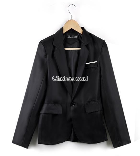 Men's Casual Slim Fit One Button Suit Pop Blazer Coat Jacket 5 Sizes Black C99D