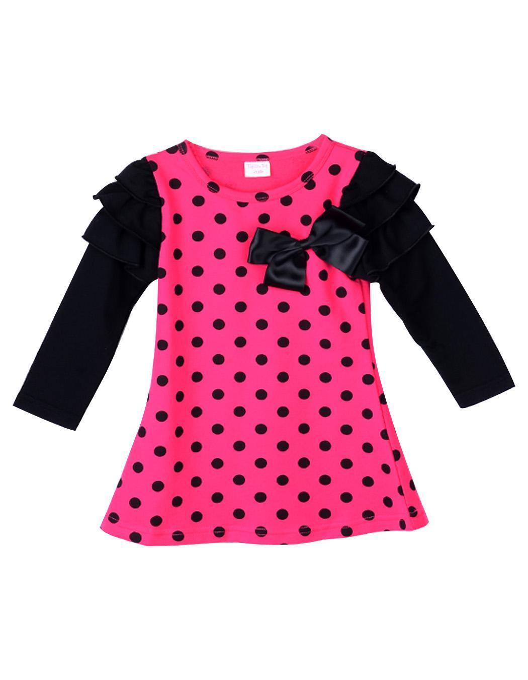New Children Clothes Cute Girls Princess Lovely Dots One Piece Dress sz2 7Y