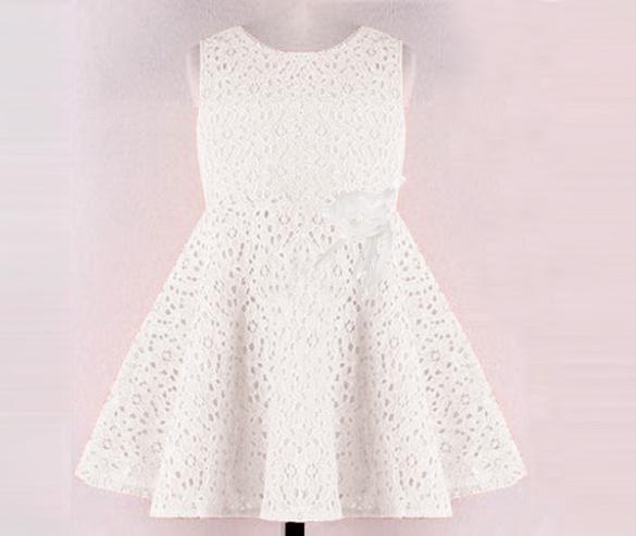 VE4A Girl Baby Kid Wedding Lace Flower Sleeveless Princess 1 6Y Dress Clothing