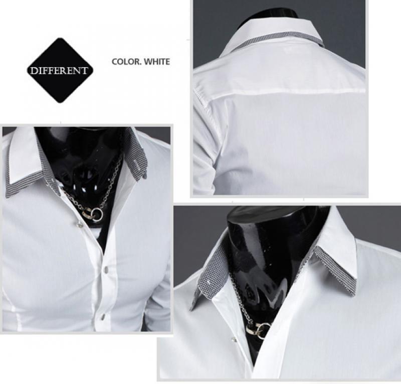 B20E New Mens Luxury Fashion Formal Casual Slim Fit Dress Shirts T Shirt Blouse