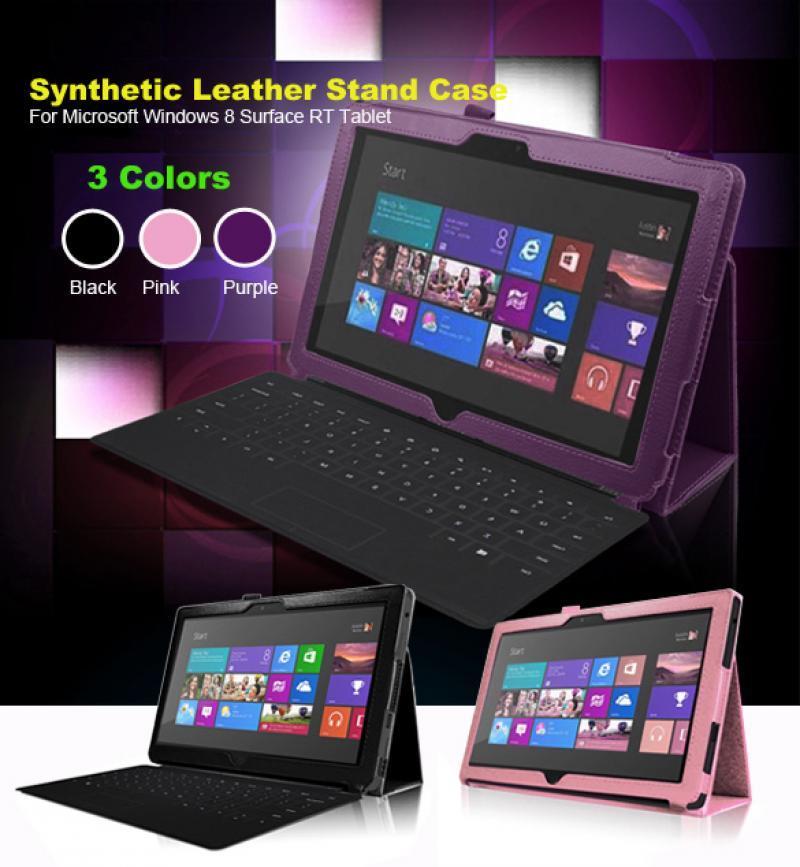 Synthetic Leather Stand Case Cover for Microsoft Windows 8 Surface RT Tablet FV8