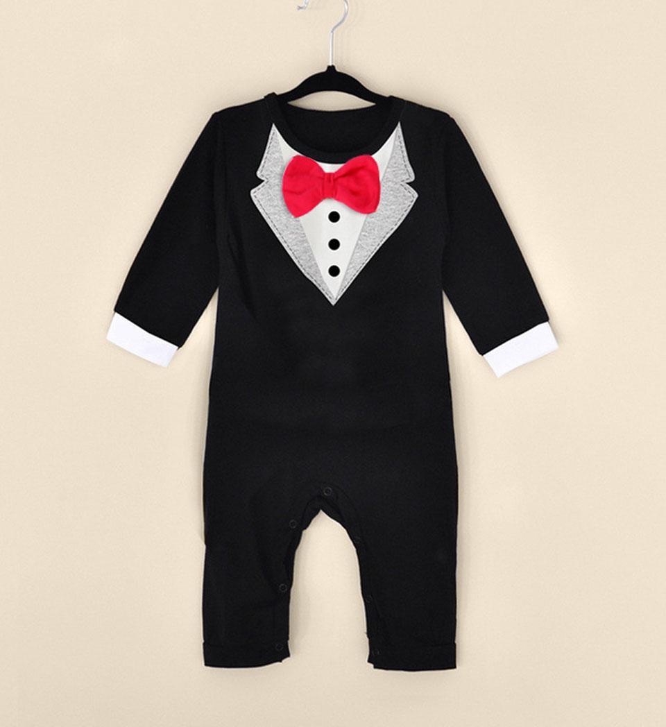 1pc Kid Baby Boy Cotton Gentleman Romper Jumpsuit Bodysuit Clothes ...