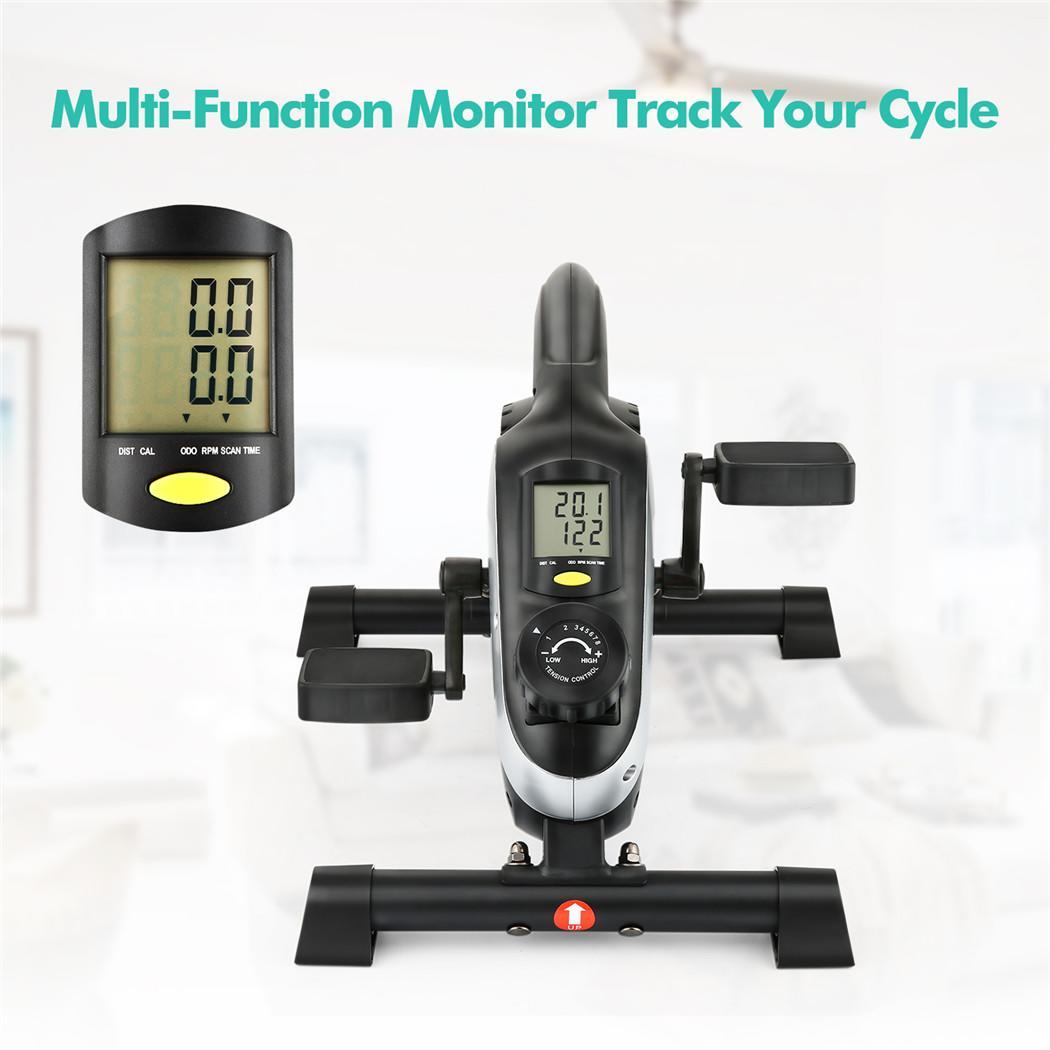 Mini Pedal Exerciser Cycle Leg Arm Under Desk Lcd Display Fitness