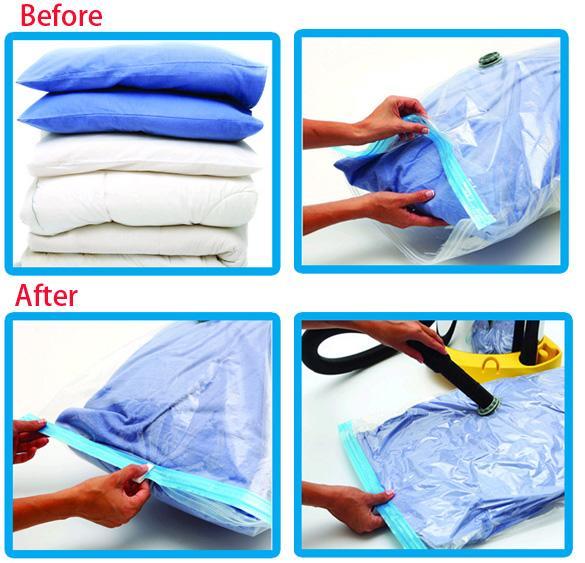 5x Jumbo VACUUM SEAL HANGING GARMENT BAGS SPACE SAVER SAVING STORAGE BAG