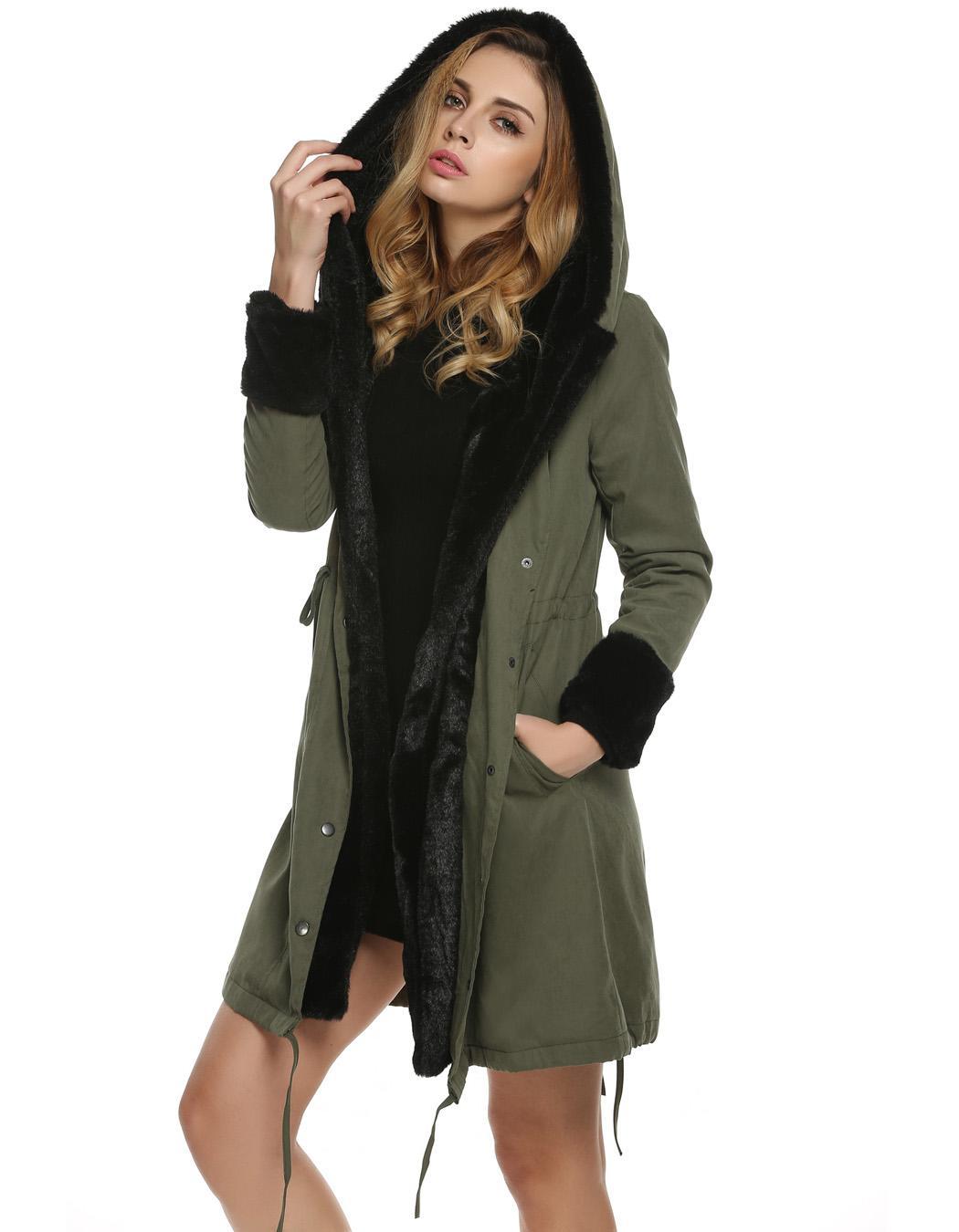 Women's Thicken Warm Winter Coat Hood Parka Overcoat Long Jacket ...