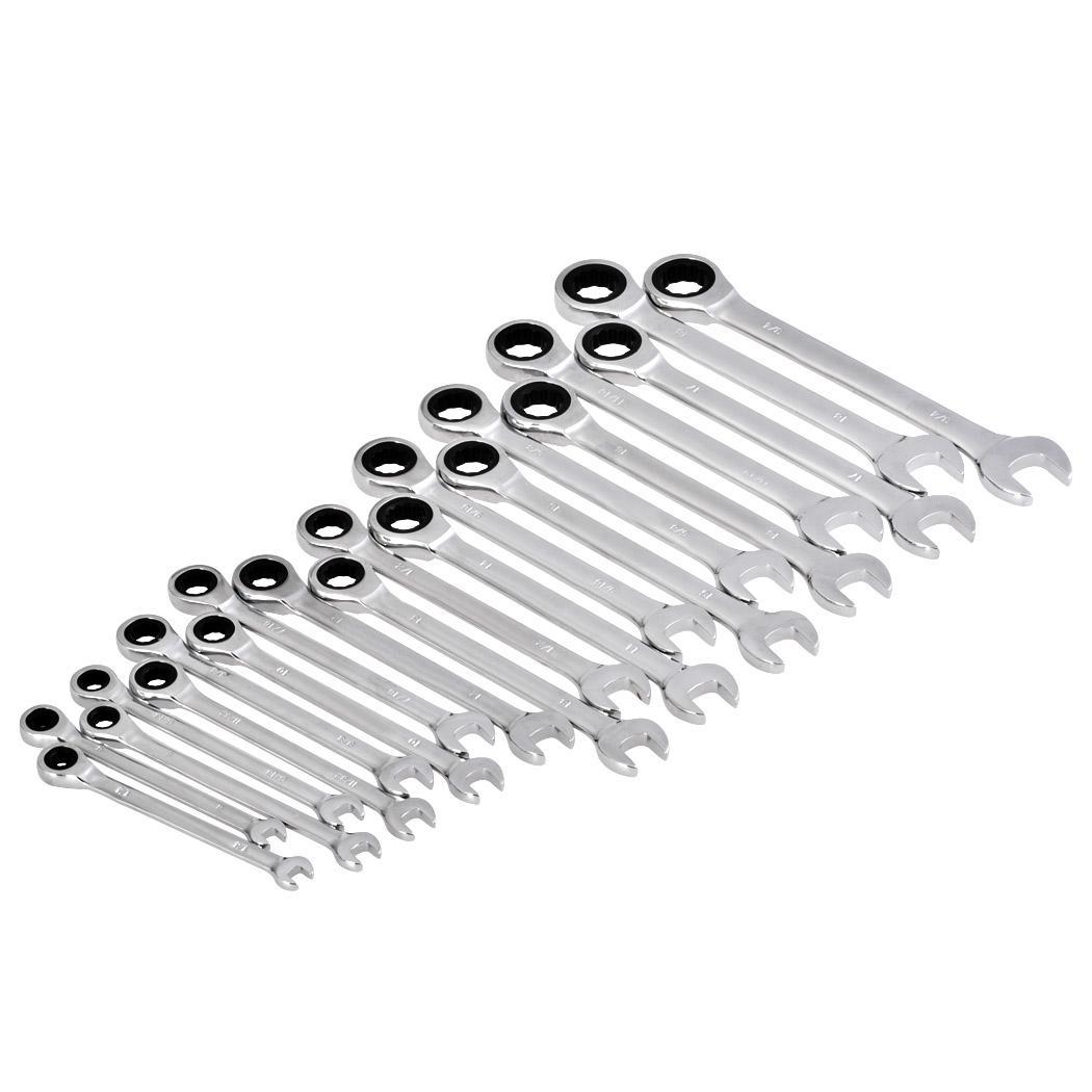 20pc Gear Wrench SAE & Metric Ratcheting Combination Wrench Set # 35720 ...